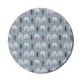 thumbnail image 1 of Forest Mouse Pad for Computers, Winter Theme Natural Demonstration Scene of Snowy Trees and Snowflakes Motifs, Round Non-Slip Thick Rubber Modern Gaming Mousepad, 8" Round, Blue Grey, by Ambesonne, 1 of 2