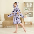 thumbnail image 4 of FORMRS Niños Bathrobe Unisex Hooded Robe Soft Plush Pajamas Sleepwear, Size 10-12T, Purple Halloween Pumpkin, 4 of 7