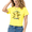 1-Yellow, variant on Women Aesthetic Animal Print Cropped Tee Adorable Mouse Line Art with Stars Shirt Perfect Gift for Book Lovers and Teachers Trendy Top