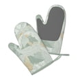 thumbnail image 3 of XMXT Silicone Oven Mitts, Classical Leaves Hand Painted Thickened Non-Slip Baking Gloves for Kitchen Cooking Grill, 2 Pcs, 3 of 9