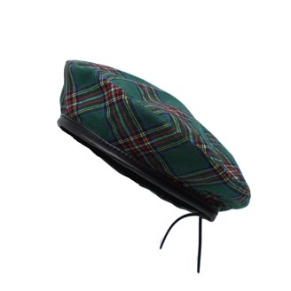 WITHMOONS Wool Beret Hat Tartan Check Leather Sweatband  display picture 1