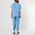 thumbnail image 5 of Mlqidk Light Blue Scrubs Sets for Women Comfortable Medical Scrub Set Crew Neck Top & Jogger Pant with Pockets Nurse Uniform Light Blue M, 5 of 5