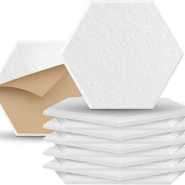INTIGE 12 Pcs Acoustic Panels, 12" x 10" x 0.4" Decorative Wall Panels, White Sound Proofing Foam