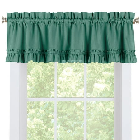 Hanging New Curtains Ruffled Spring Window Valance Curtain for Kitchen or Any Room in Home, Rod-Pocket Top for Easy Hanging ()