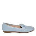 thumbnail image 2 of Wild Diva Classic Almond Toe Metal Hardware Loafer Flats  (Light Blue, 8), 2 of 4