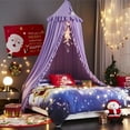 thumbnail image 6 of Bed Canopy for Girls,Princess Round Dome Dreamy Mosquito Net Bedding Girls Room Castle Play Tent Hanging House Decor Reading Nook Canopies (Purple), 6 of 7
