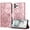 Rosegold, variant on ELEHOLD Case for iPhone 11 Pro Max, Sunflower Embossed Leather Wallet Case with Magnetic Closure & Kickstand,Rosegold