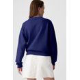 thumbnail image 6 of Women's Navy Blue Drop Shoulder Crewneck Pullover Sweatshirt - Cozy & Casual | [ZhiHiMeRi] | (US 12-14)L, 6 of 12