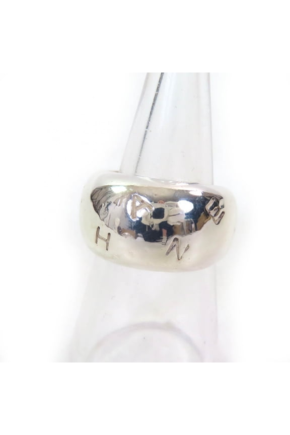Pre-Owned CHANEL SV925 Wide Ring with Logo Engraving, Silver, Approx. Japanese Size,... (Good)