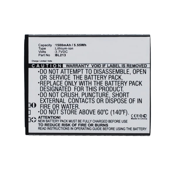 Batteries N Accessories BNA-WB-L3397 Cell Phone Battery - Li-Ion, 3.7V, 1500 mAh, Ultra High Capacity Battery - Replacement for Lenovo BL213 Battery