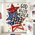 thumbnail image 3 of Fmbmuo Patriotic Shower Curtain 72x72 Inch Waterproof Heavy-Duty Polyester Bathroom Curtain with 12 Hooks Home Decor,Multicolor, 3 of 4
