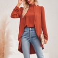 thumbnail image 4 of Blusa con dobladillo asimétrico falso, 2 piezas falsas, manga larga, cuello alto, blusa falsa de manga larga, resultados impresionantes, 4 of 8