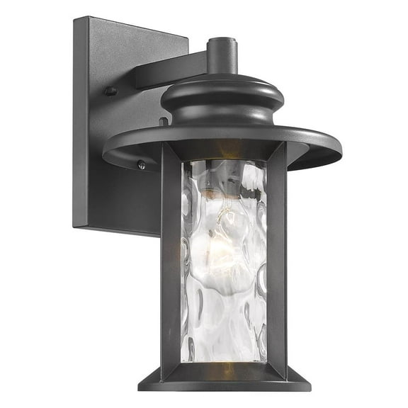CHLOE Lighting OWEN Transitional 1 Light Textured Black Outdoor Wall Sconce 12" Tall