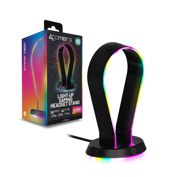 Base Para Audífonos Gamers 4gamers Light-up Stand: Soporte Rgb Con Conexión Usb.