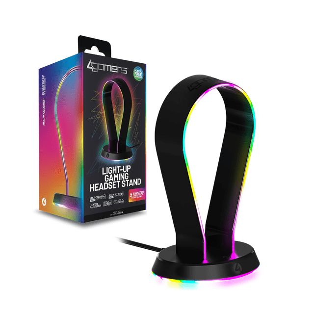 Base Para Audífonos Gamers 4gamers Light-up Stand: Soporte Rgb Con Conexión Usb.