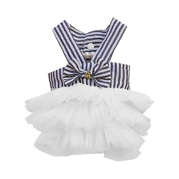 YUEHAO Dog Sweaters for Small Dogs Bubble Skirt Cowboy Dress Dog Dress Princess Dresses for Dog Pet Dog Clothes (White, L)