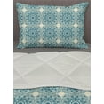 thumbnail image 3 of Blue Mandala Comforter & Sham Bedding Set, Repetitive Abstract Sunflower Interpretation Folkloric Motifs Print, 3 pcs Duvet Set Microfiber Filling Quilt, 5 Sizes, Ivory and Petrol Blue, by Ambesonne, 3 of 4