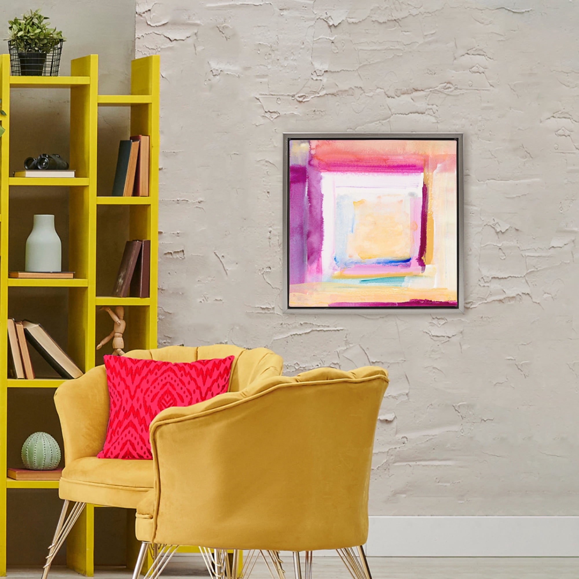 Stupell Industries Vibrant Layers New Day Gray Framed Floater Canvas Wall Art, design by Lanie Loreth