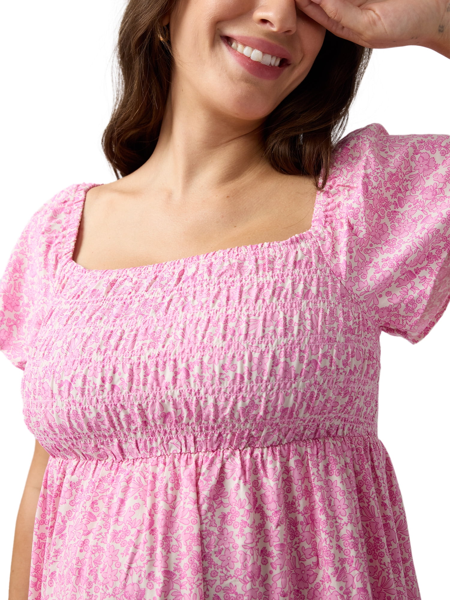 Ingrid & Isabel For Every Belly Women's Maternity Smocked Woven Dress, Sizes S-XXL