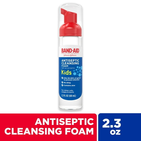 Band-Aid First Aid Antiseptic Cleansing Foam for Kids, 2.3 fl. oz