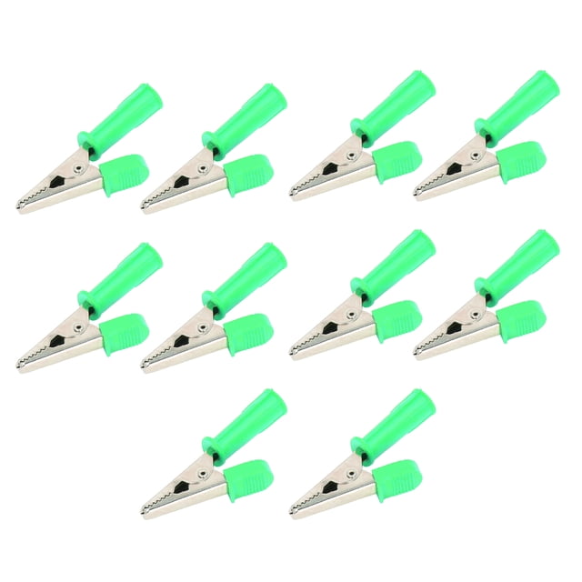 Abrazaderas de prueba Abrazadera 10PCS Abrazaderas de prueba Pinzas de cocodrilo con aislamiento de latón con enchufe de 4 mm Apertura de 10 mm 20A J.60046(mi)