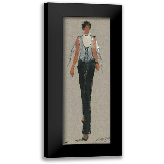 May 7x14 Black Modern Framed Museum Art Print Titled - Casual Stroll