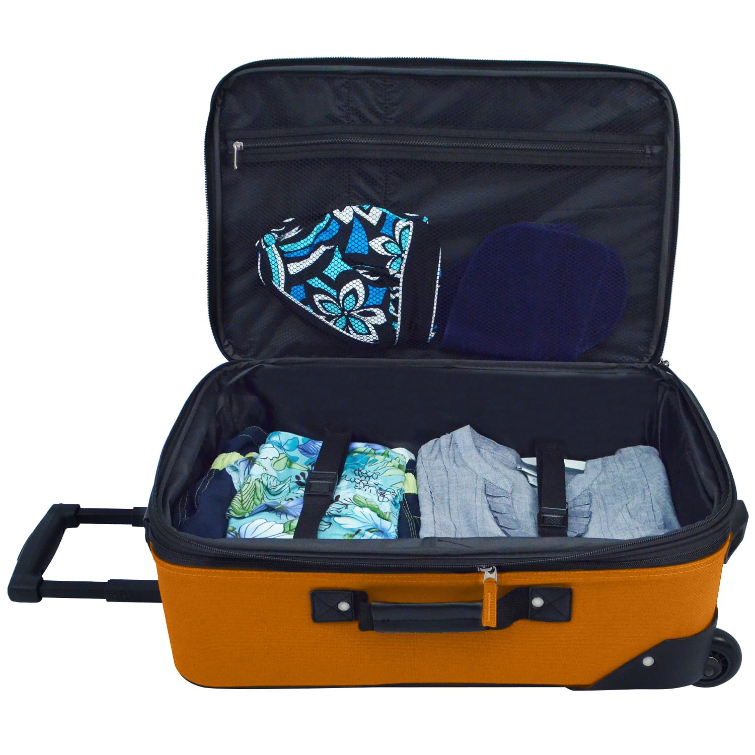 Ensemble de valises à roulettes légères et extensibles U.S Traveler Rio  (38,1 cm et 53,3 cm), vert, Valise cabine extensible en tissu Rio :  : Mode