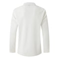 thumbnail image 5 of VSSSJ Men's Casual Golf Shirts Regular Fit Long Sleeve Lapel Collar Shirts V Neck Waffle Business Work Shirt White L, 5 of 5