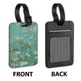 thumbnail image 2 of WIRESTER 2pcs Set PU Leather Luggage Tags Privacy Label Flap for Travel Suitcase Baggage - Almond Blossom Van Gogh, Claude Monet Water Lilies, 2 of 7