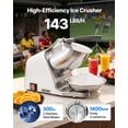 thumbnail image 2 of VEVOR Trituradora de hielo comercial de 143 lb/h, electrica, para hacer conos de nieve, hielo raspado, color plateado, 2 of 9