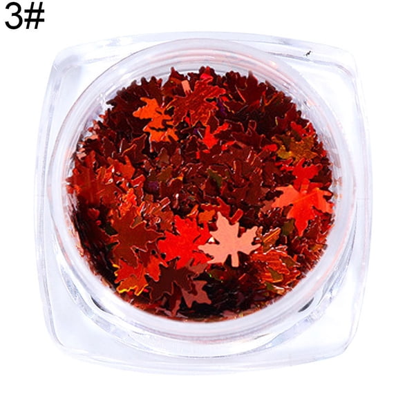 UDIYO Autumn Glitter Gradient Maple Leaf Nail Art Sequins Applique Christmas Decor