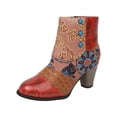 thumbnail image 5 of Mepaouo Women's Ankle Boots Retro Heel Bohe Cowboy Cowgirl Zipper Slip on Western Booties, 5 of 6