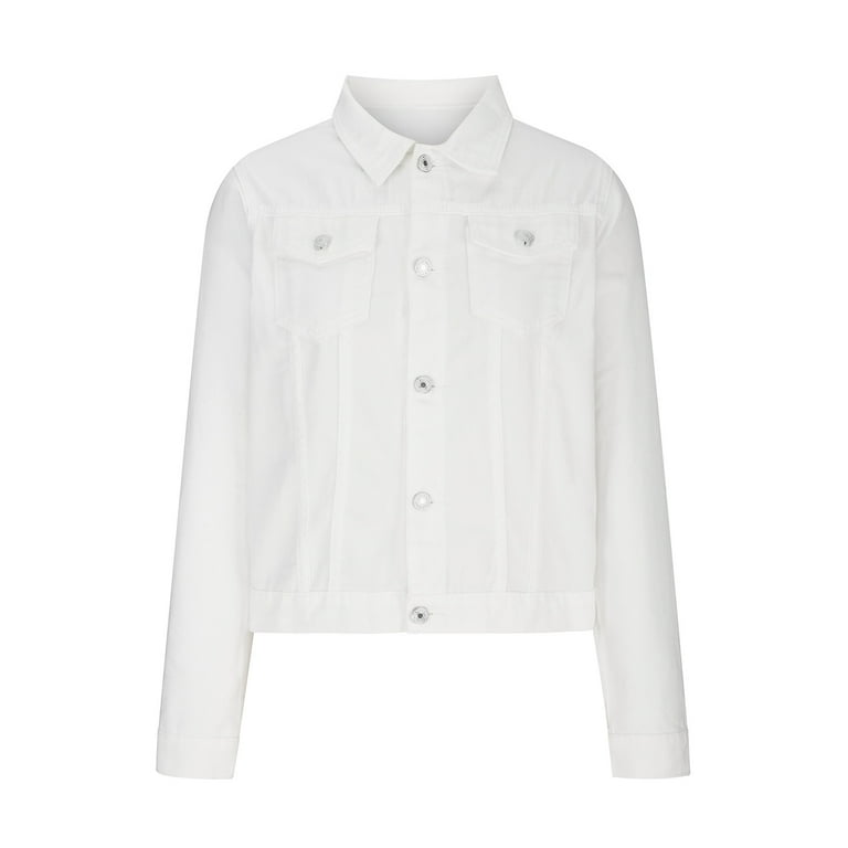 Jean Tops for Women Women Denim Jacket Long Sleeve Cardigan Pocket