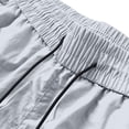 thumbnail image 4 of Men Bermuda Shorts with Designs Summer Gym Shorts for Men Loose Elastic Waist Drawstring Cargo Shorts with Pocket Lightweight Casual Sports Shorts Gray XXL, 4 of 7