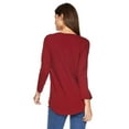 thumbnail image 4 of LUCKY BRAND $40 Womens New 1375 Maroon Mix Floral Print 3/4 Sleeve Top S B+B, 4 of 4