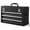 Black, variant on Portable Metal Tool Box, 3 Drawer Steel Tool Box with Top Storage Tray and carrying Handle, Multi-Function Tool Storage with Anti-slip Liner for Garage, , or Workbench (Red)