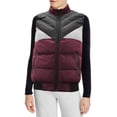 thumbnail image 3 of Women's Lightweight Quilted Stand Collar Full Zip Up Down Puffer Jacket Vest (Burgundy/Black/White,, L), 3 of 4