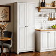 thumbnail image 6 of UBesGoo 72" Traditional Freestanding Kitchen Pantry Cabinet Wardrobe Armoire with 4 Adjustable Shelves, White, 6 of 8