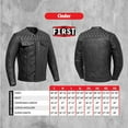 thumbnail image 3 of First Mfg Co - Cinder - Men's Motorcycle Biker Riding Black Black Leather Jacket - Extra Large, 3 of 5
