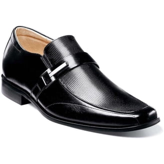 Stacy Adams ABRAM Mens Black 20186-001 Slip Resistant Slip On Dress Shoes 10 M Abram Moc Toe Bit Slip On Men main image 4