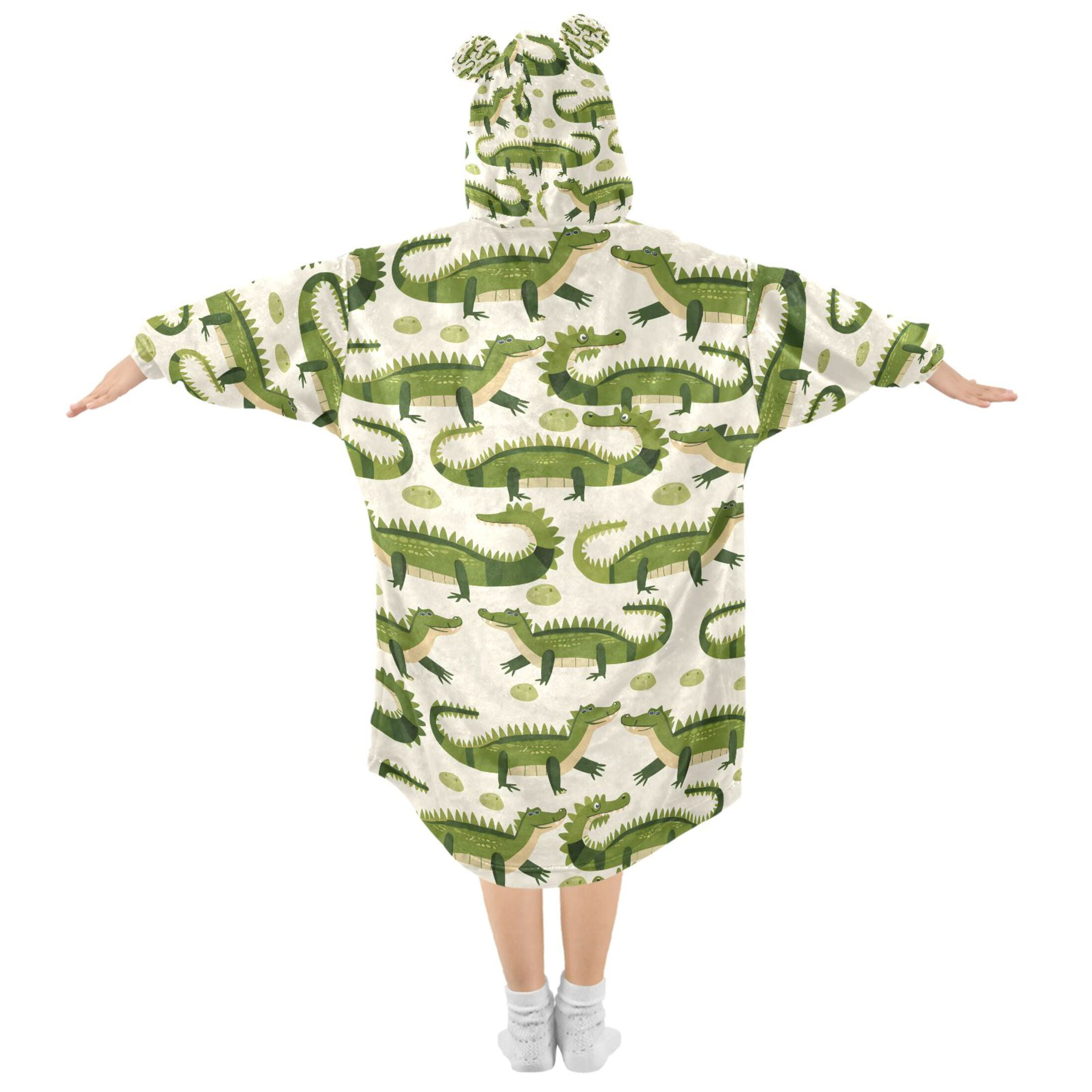 joogoo Blanket Hoodie for Cute Crocodile Oversize Sweatshirt 3-14 YR L