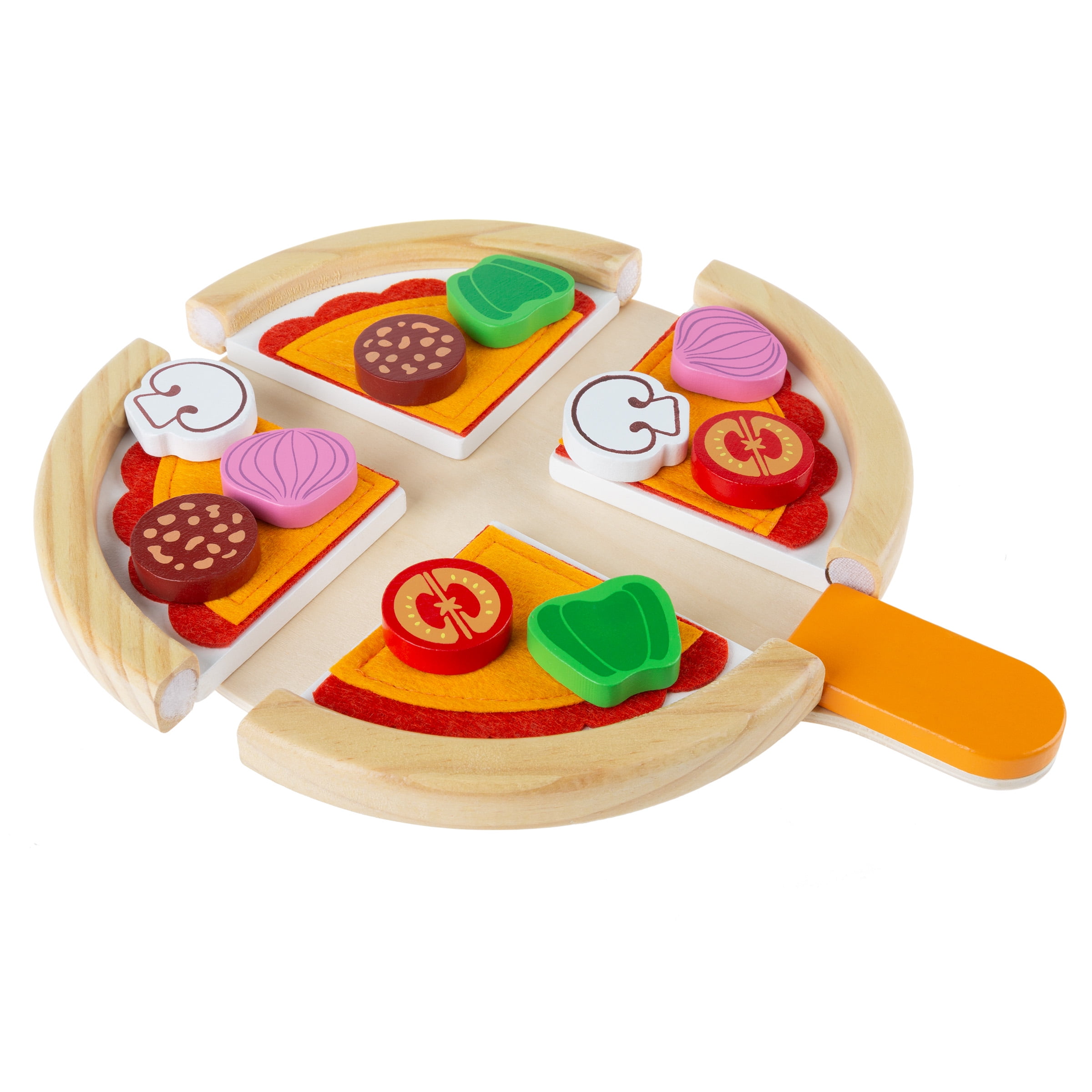 Wooden Pizza Play Food Set With 30 Accessories - Pretend Oven，Food And  Pizza Cutter/ Toy For Kids，Children's Home Games, Kitchen Toys,Birthday  Gift Fo