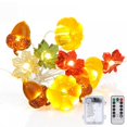 thumbnail image 1 of TINKER Thanksgiving Decoration Halloween String Lights Outdoor  3D Pumpkin Maple String Lights  10ft 30LEDs Battery Powered With Remote Control For Halloween Christmas Home Party  8 Modes, 1 of 6