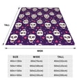 thumbnail image 6 of LNWH Catrina Muertos Spooky Skeleton Pattern Throw Blanket, Flannel Sofa Blankets for All Seasons, 60"x50", 6 of 8