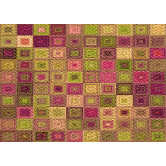 Ahgly Company Machine Washable Indoor Rectangle Transitional Grapefruit Red Area Rugs, 7' x 10'