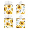 thumbnail image 2 of Gukieu Sunflowers Print Leather Tissue Box, PVC Waterproof Velcro Opening and Closing Square Tissue Box Holder, Suitable for Home and Office Decoration, 2 of 7
