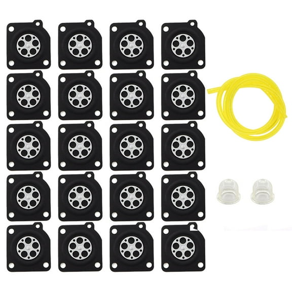 20x Carburetor Metering Repair Diaphragm For Zama C1U Carb Rep A015010 615-097 & Fuel Line Primer Bulb