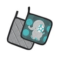 thumbnail image 2 of Caroline's Treasures Polkadot Grey Elephant Pair of Pot Holders, 2 of 2