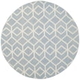 thumbnail image 2 of Safavieh Dhurries Addison Geometric Area Rug, Blue/Ivory, 6' x 6' Round, 2 of 11