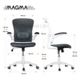 thumbnail image 2 of MAGMALIFE Silla de Escritorio Premium Ergonómica Modelo Cosmo, Silla de Oficina con Reclinacion y Altura Ajustable, Desplazamiento Suave y Sin Ruido de Alta Densidad y Resistente (Gris Plata), 2 of 11